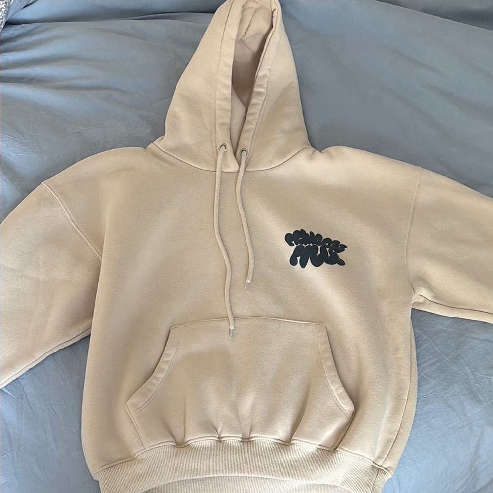 Princess Polly Cream Hoodie with Navy Logo